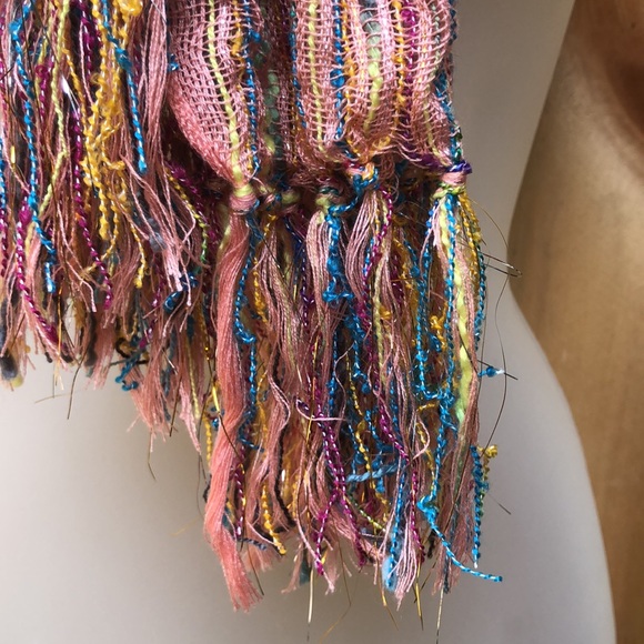 Charming Charlie Handwoven Multicolor Oblong Fringe Scarf - Picture 4 of 7